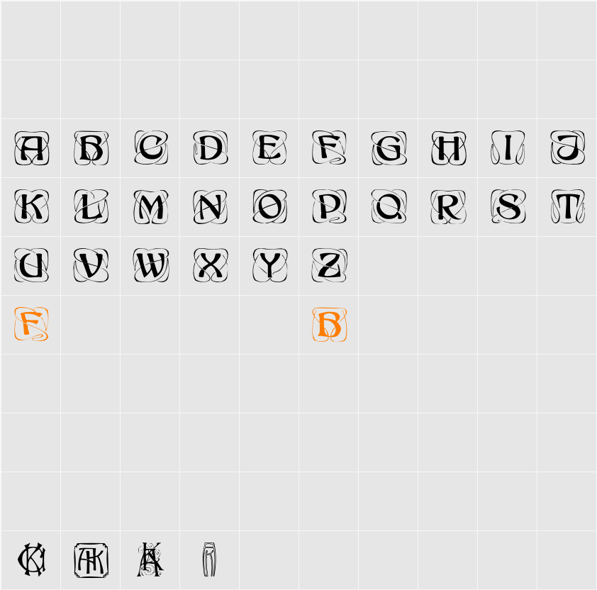 KhachaturianCaps Character Map
