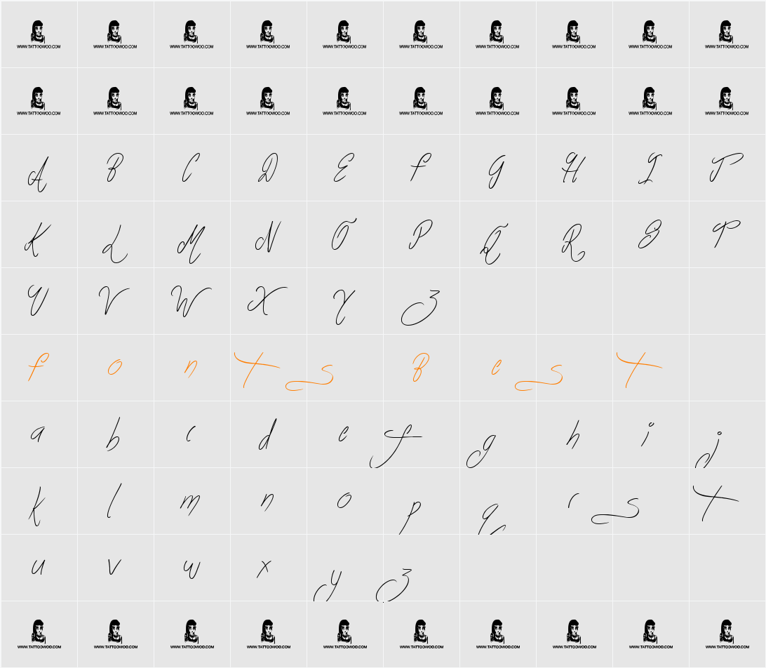 Life Azures Character Map