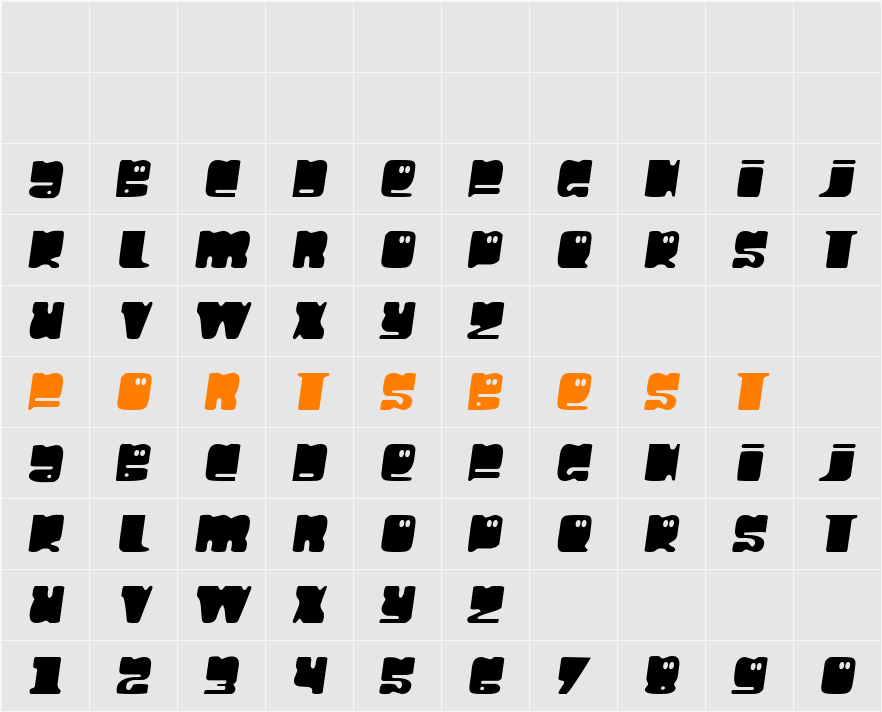 Hello Larry Character Map
