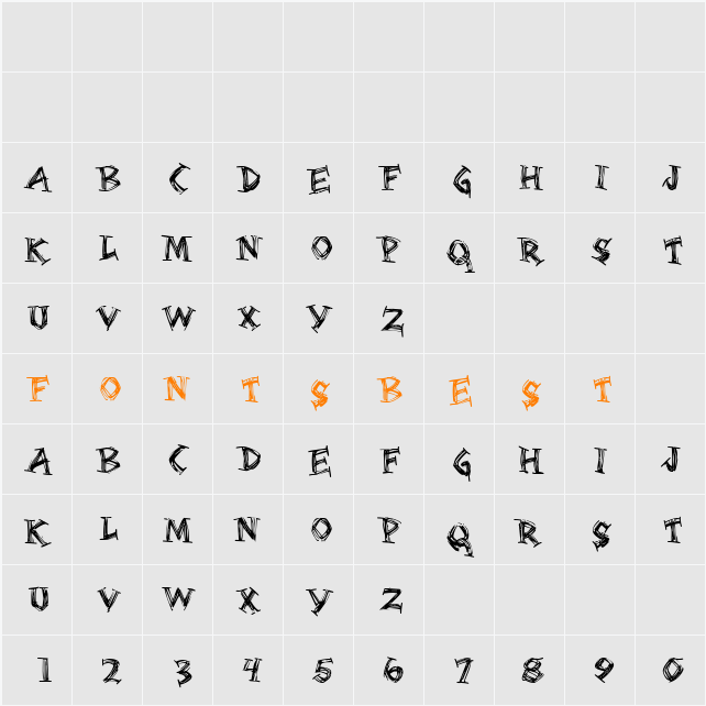 Serifsketchia Character Map