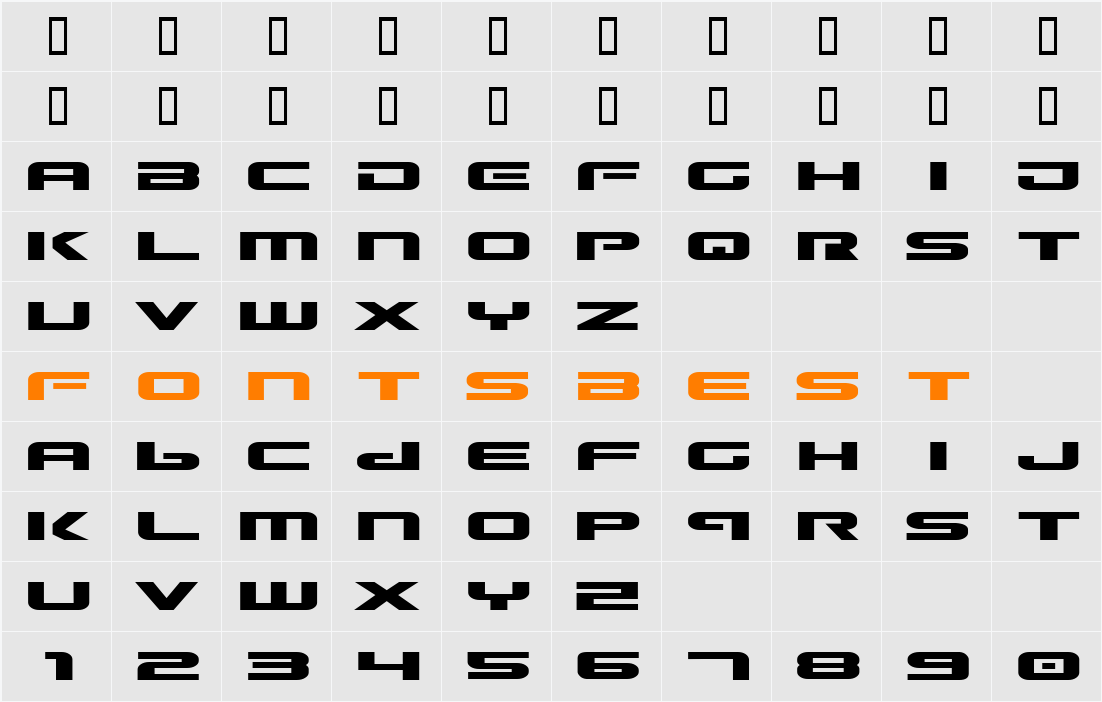 Gunship Expanded Character Map