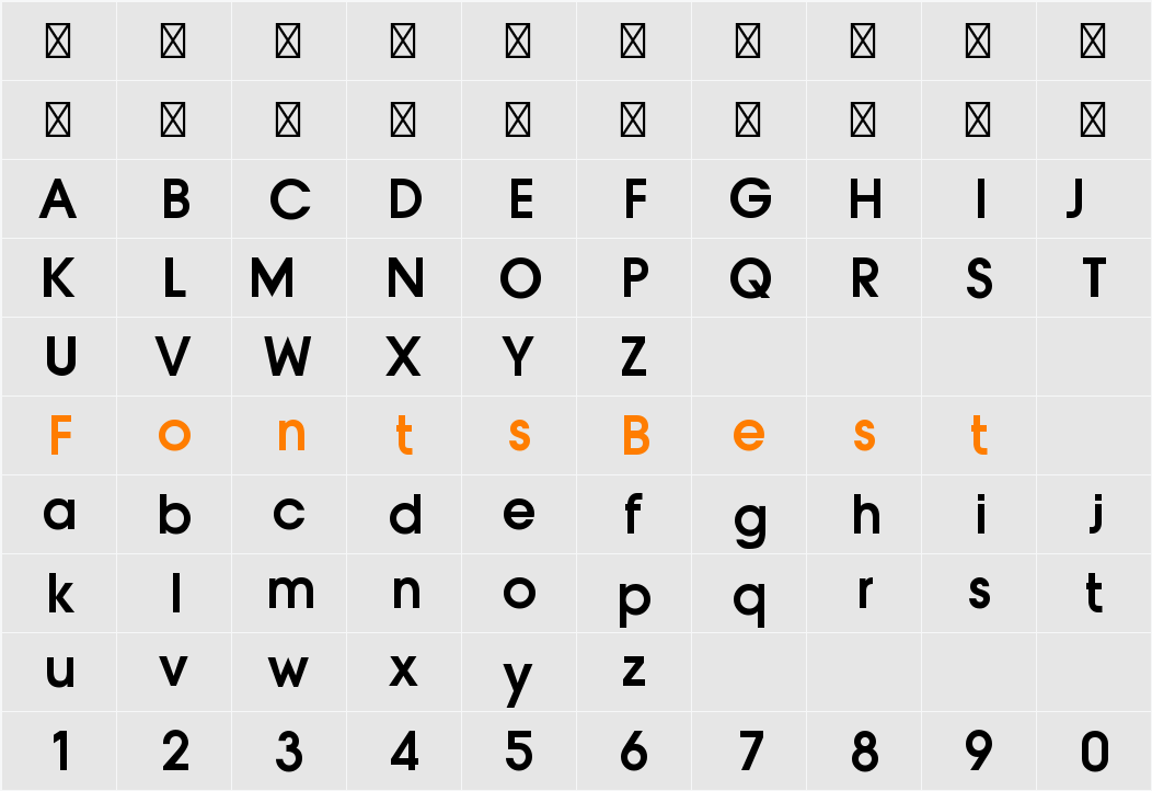 Nolasco Sans Character Map