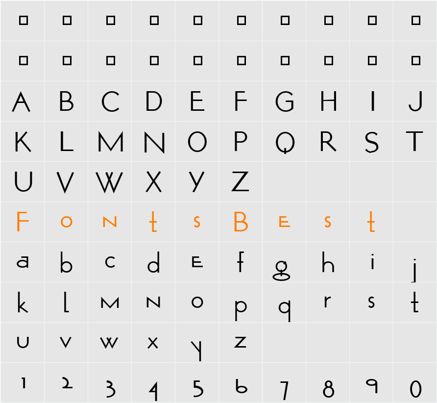 Opticon Character Map