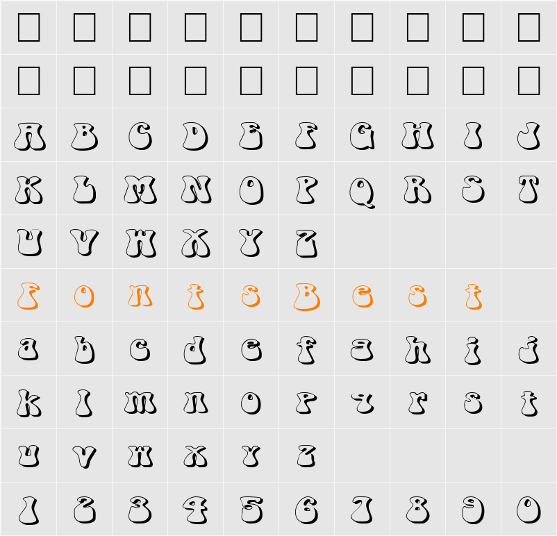 FZ JAZZY 14 3D EX Character Map