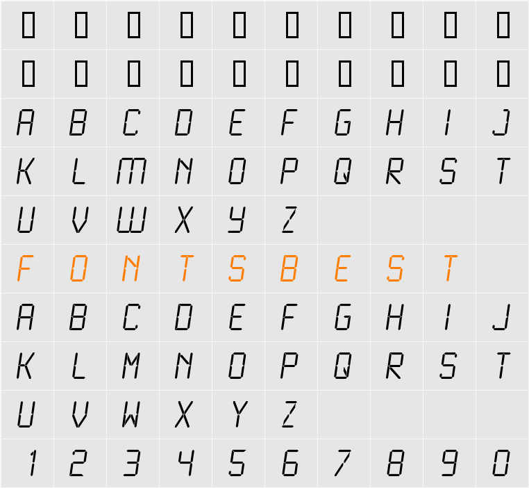 Liquid Crystal Character Map