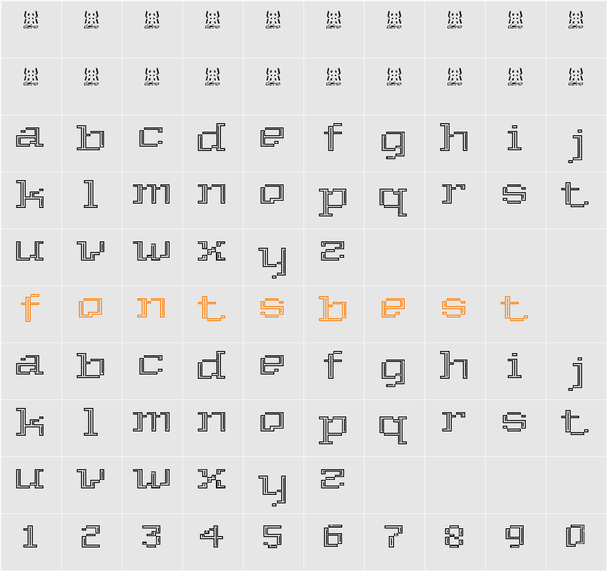 Deko Character Map