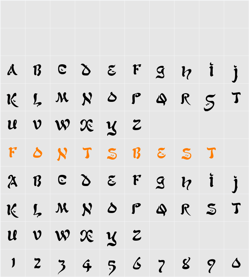 Scimitar Character Map