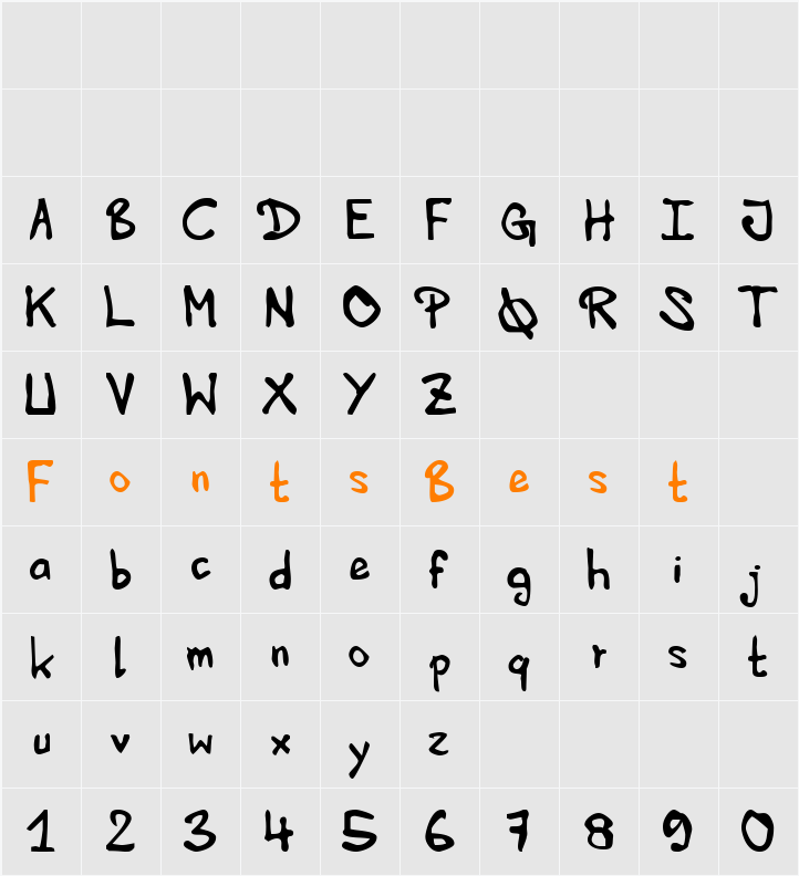 HVD Edding 780 Character Map