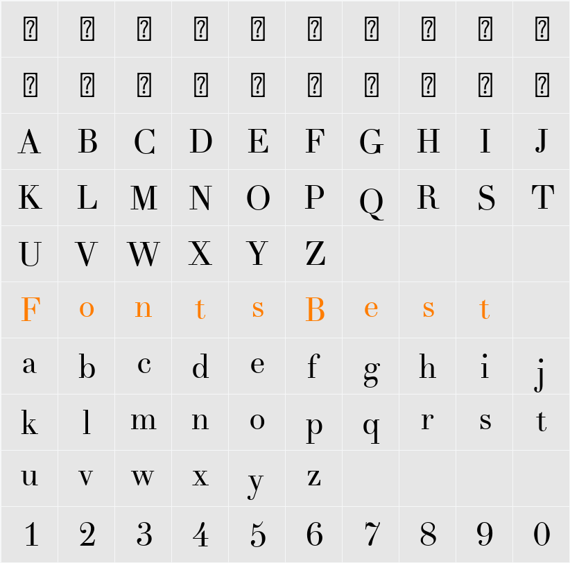 Theano Didot Character Map