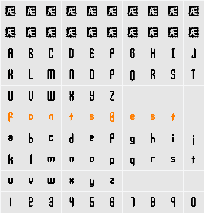 Jupiter Crash BRK Character Map
