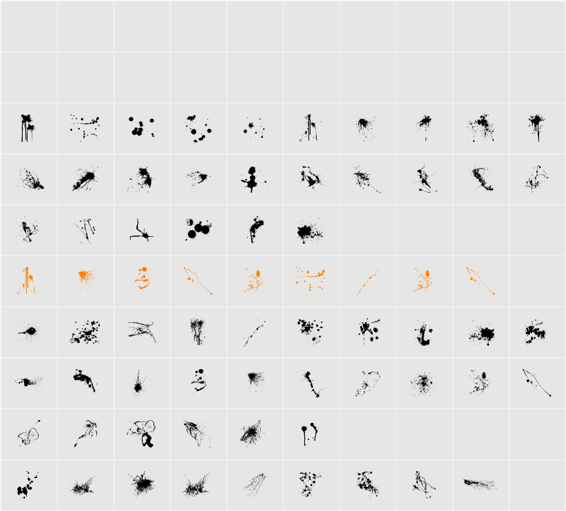 RFX Splatz Character Map
