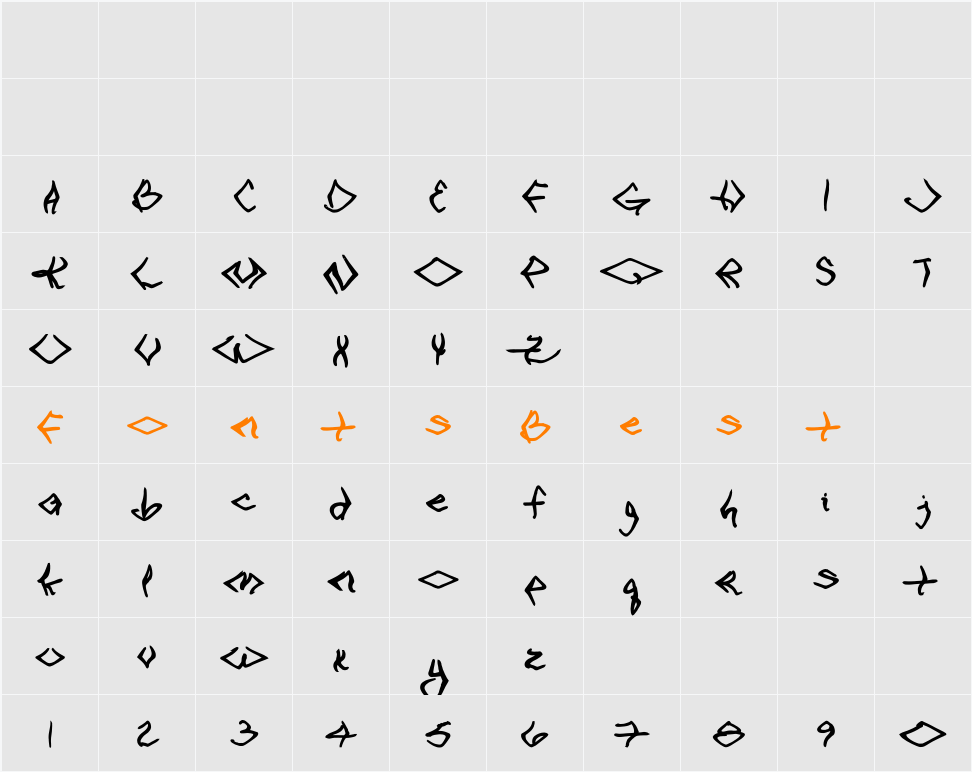 VTC SeeJoBend Character Map