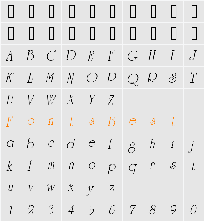 a_Romanus Character Map