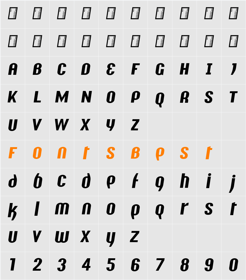 418-CAI978 Character Map