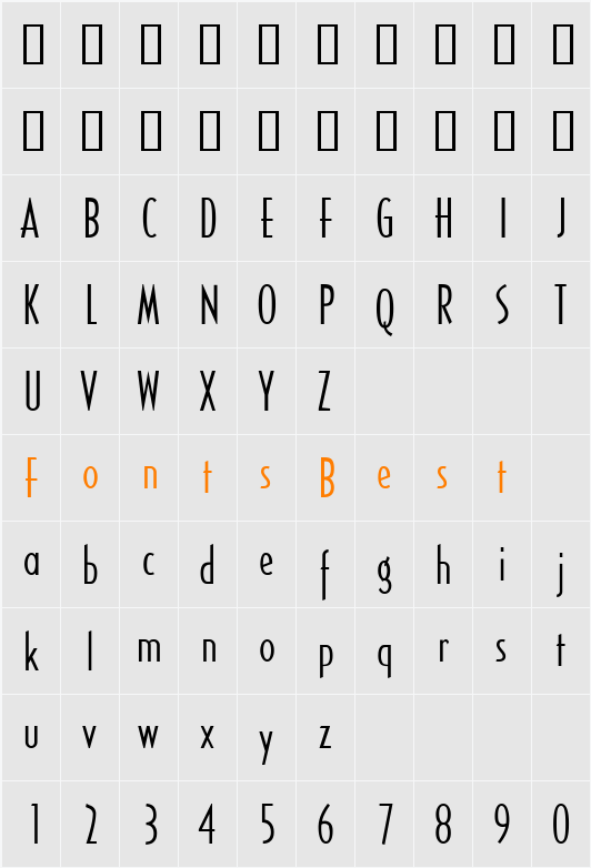 tsp zero 1 Character Map