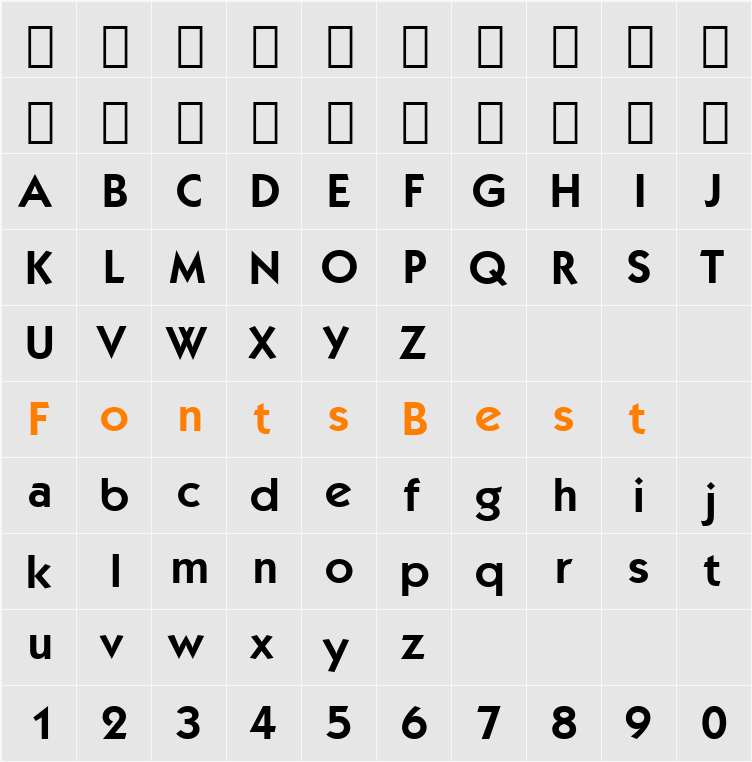 Kabel Dm BT Character Map