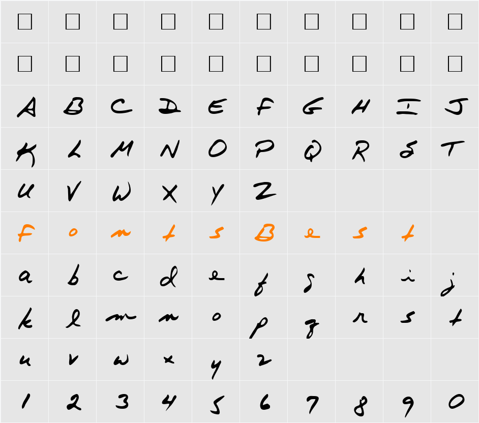 Cobb Character Map