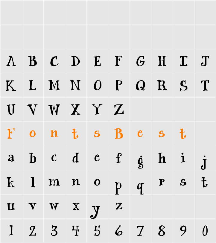 Janda Siesta Sunset Character Map
