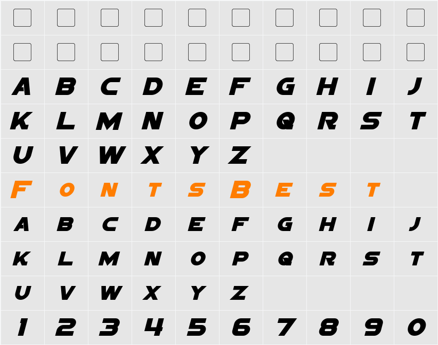 Sigma Five Sans Character Map