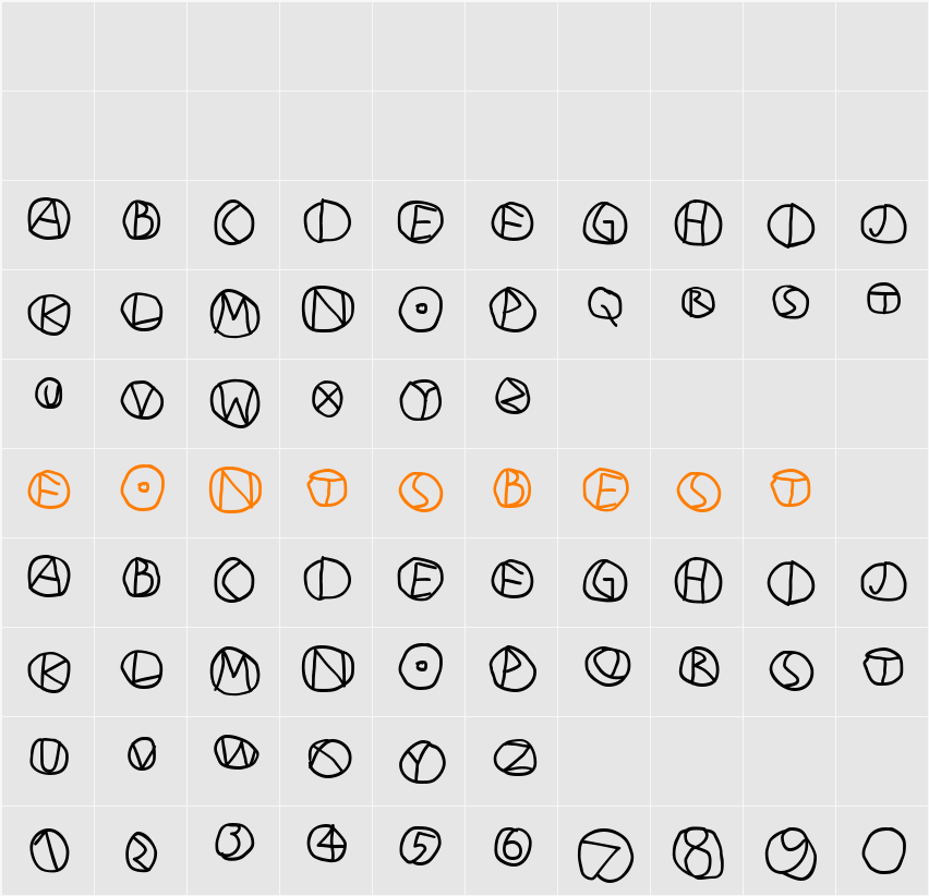 DiskO-Medium Character Map