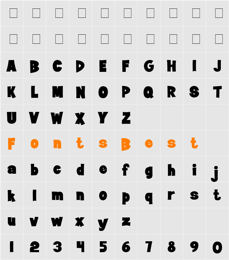 JanBrady-Plain Character Map