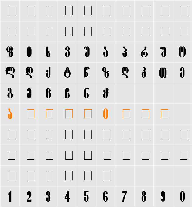 Pakizy-ITV Character Map