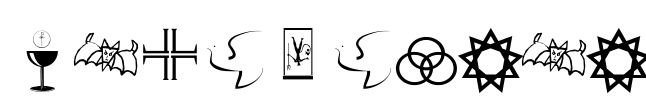 Religionen Font Image