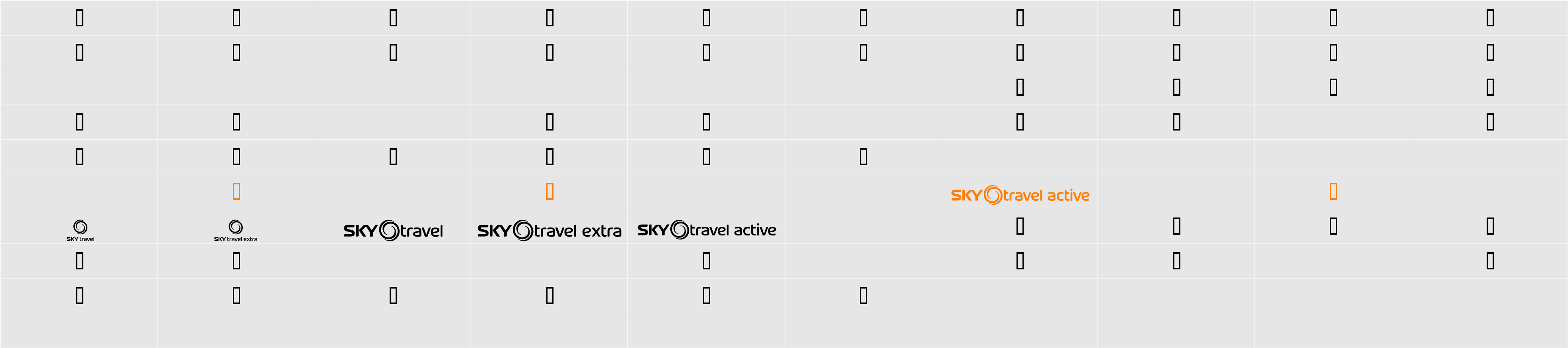 SKYfonttravel Character Map