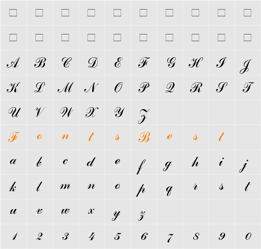 CommScript Character Map