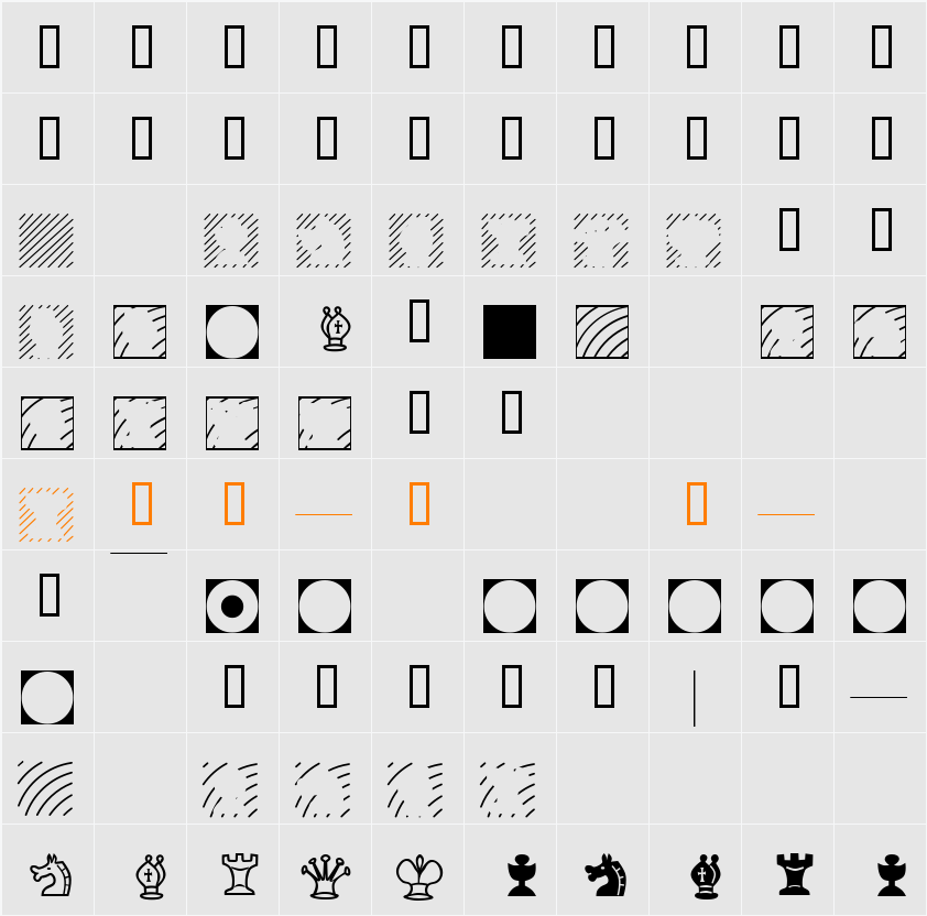 XKiddyChessFont Character Map