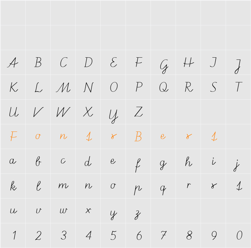 Schulschrift Character Map
