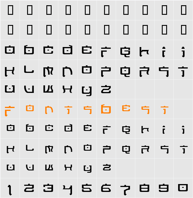 Nippon Tech Character Map