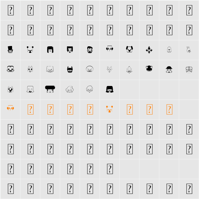 bubbledco Character Map