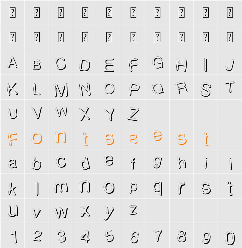 WOODCUTTER SUTIL SHADOW Character Map
