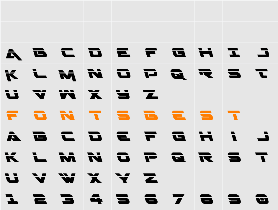 Gemina Laser Leftalic Character Map
