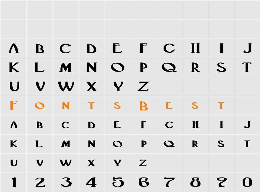 BlackAdderII Extended Bold Character Map