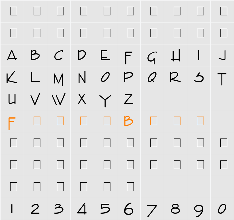 Pinzon Character Map