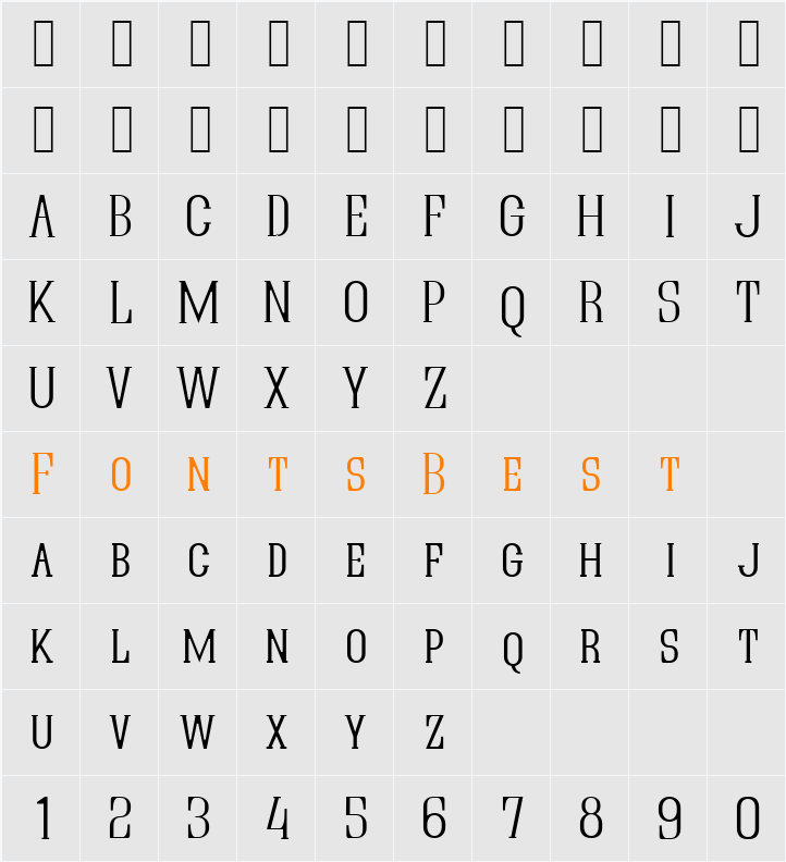 Quastic Kaps Thin Character Map