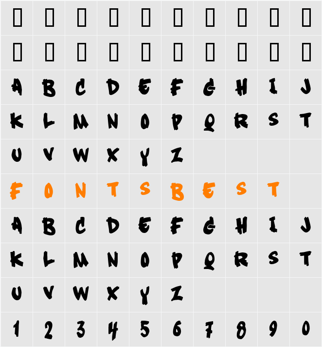 Soft Sugar plain Character Map
