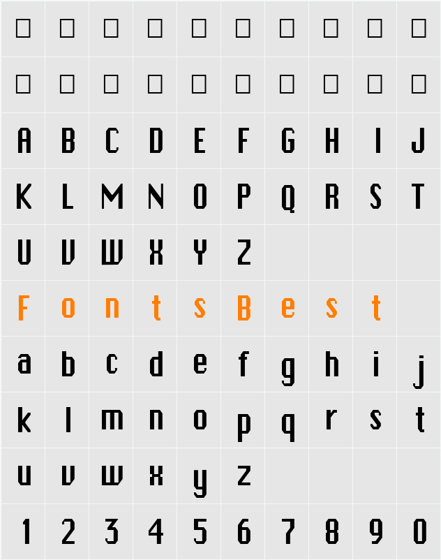 FZ BASIC 45 COND Character Map