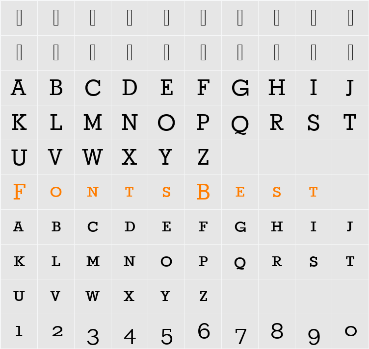 Stymie Becker Caps Character Map
