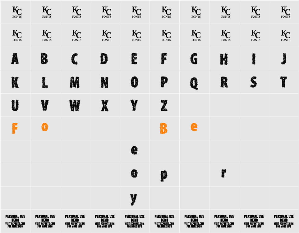 Type Xero Character Map