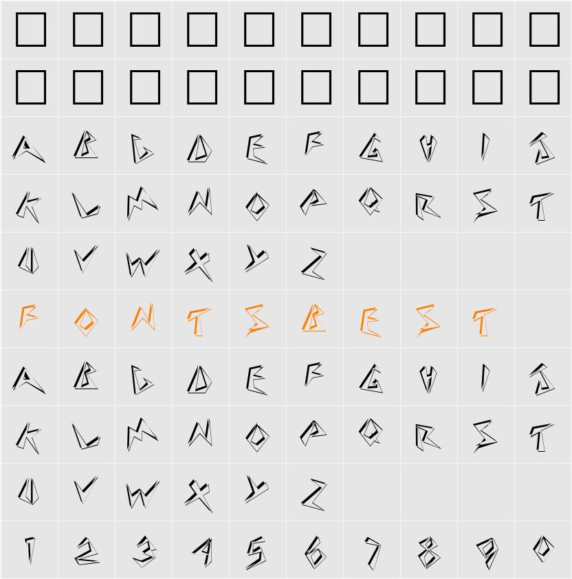 Downbeat Character Map