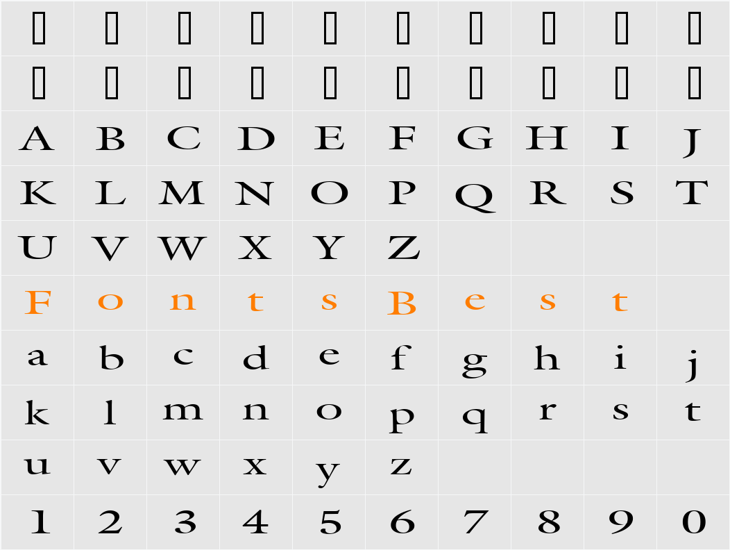 Galant Extended Character Map