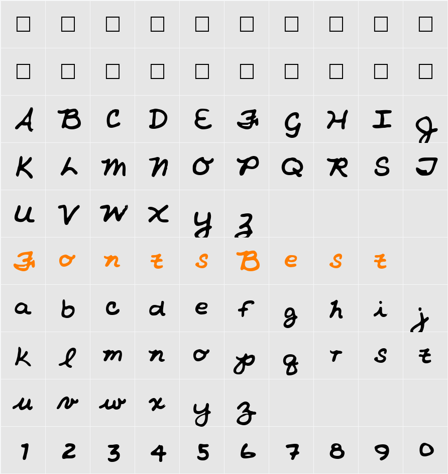 Gladys Character Map