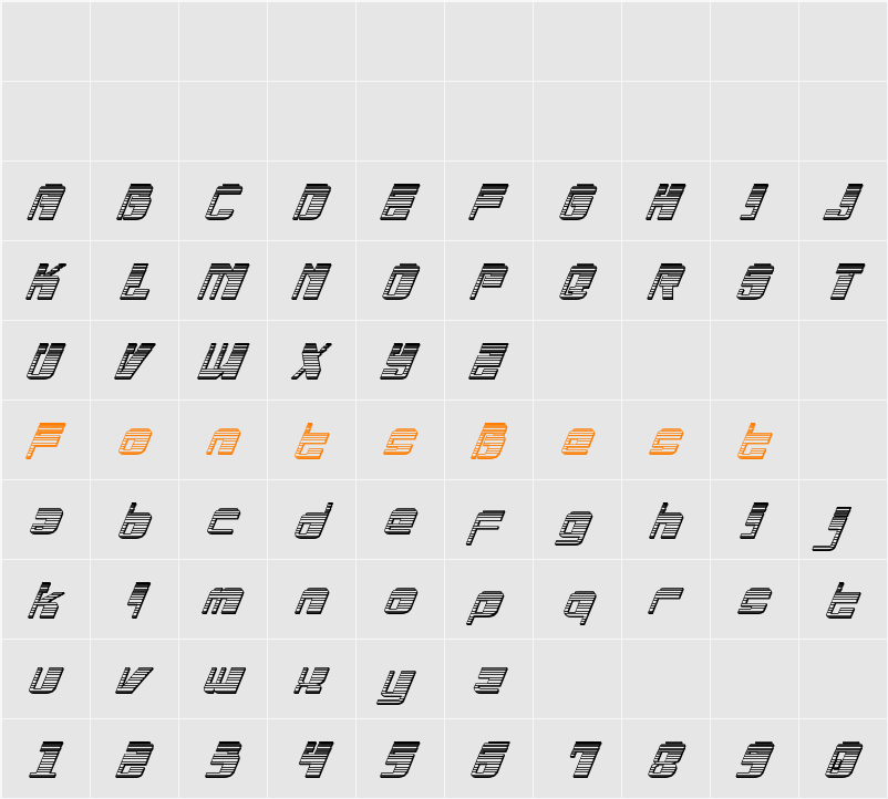 Drosselmeyer Chrome Italic Character Map