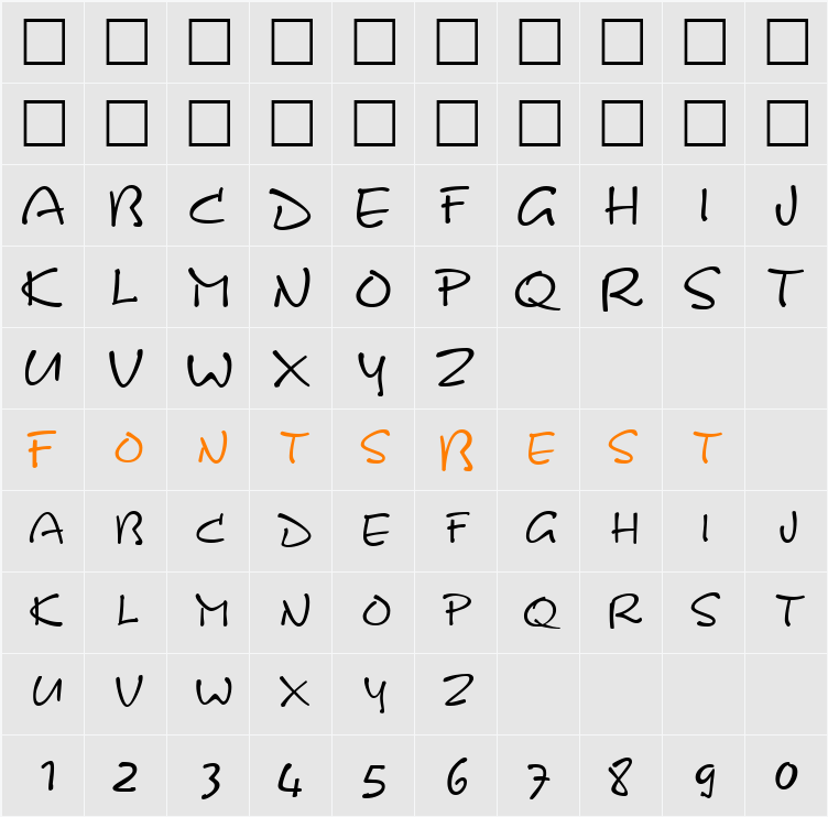 KineticSCapsSSK Character Map