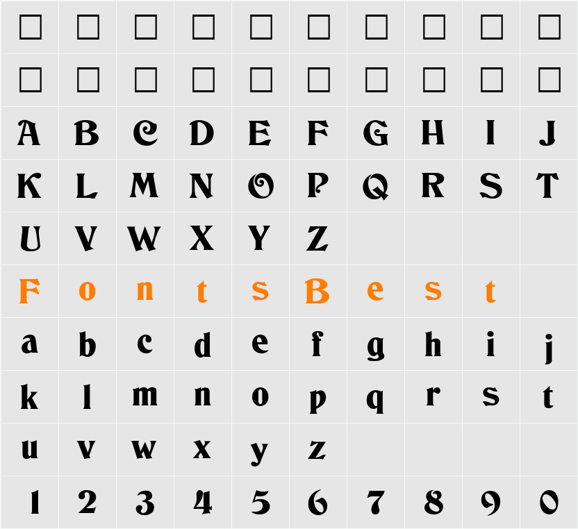 Deneane Character Map