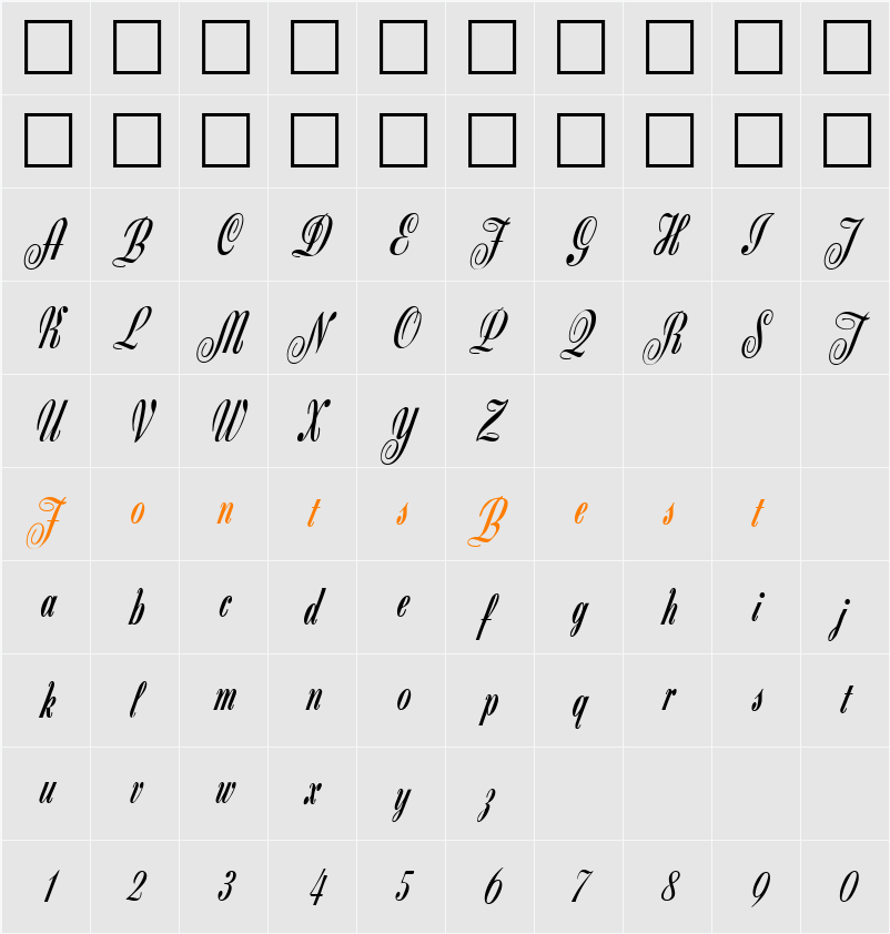 Zanzibar DB Character Map