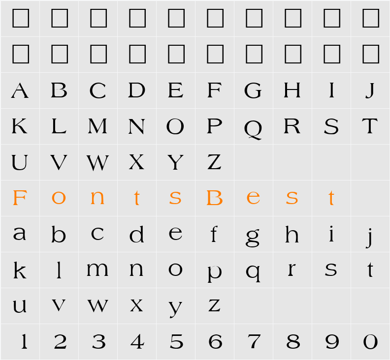 QTAgateType Character Map